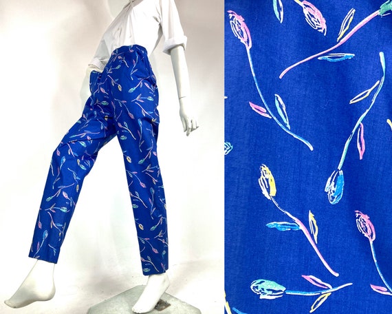 LIBERTY vintage 80s floral cotton trousers / 40s … - image 1