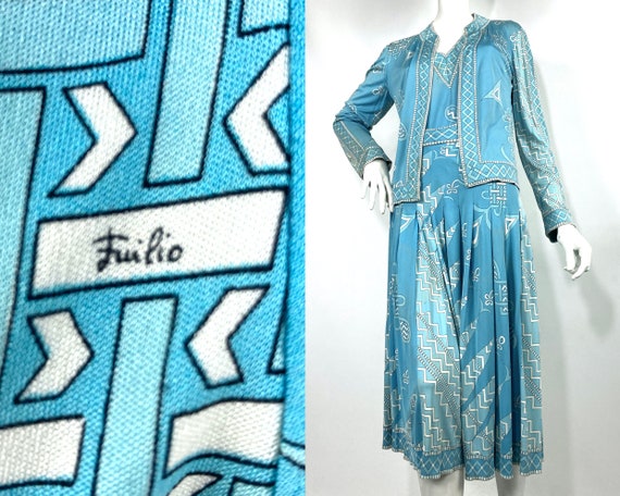 1960s vintage PUCCI Deco Signature abstract skirt