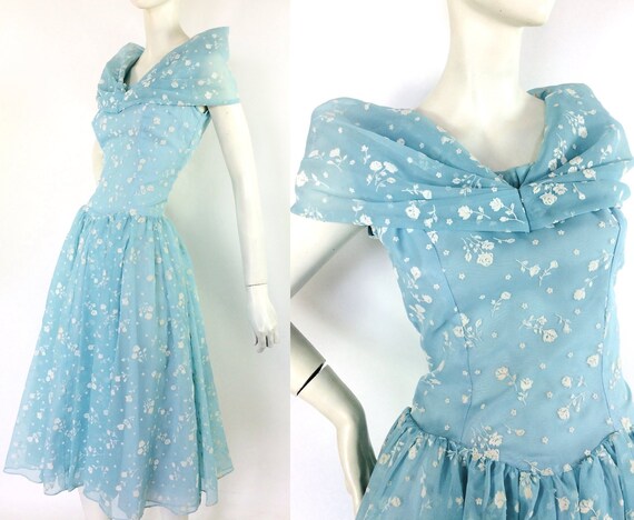 pale blue tea dress