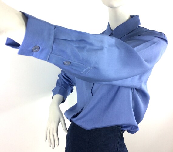 LIBERTY vintage 80s utility silk blouse / workwea… - image 5