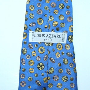 Gents designer LORIS AZZARO 100% Silk TIE Made in France button design pattern