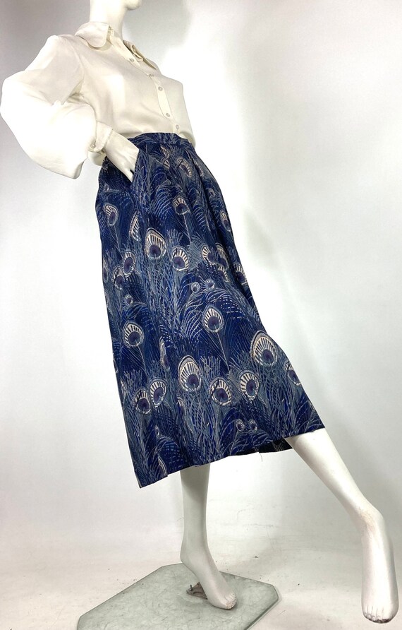 LIBERTY 1980s vintage peacock feather print wool … - image 8