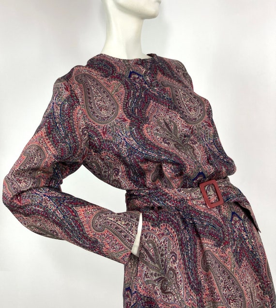 LIBERTY 80s vintage paisley wool dress / vintage … - image 2