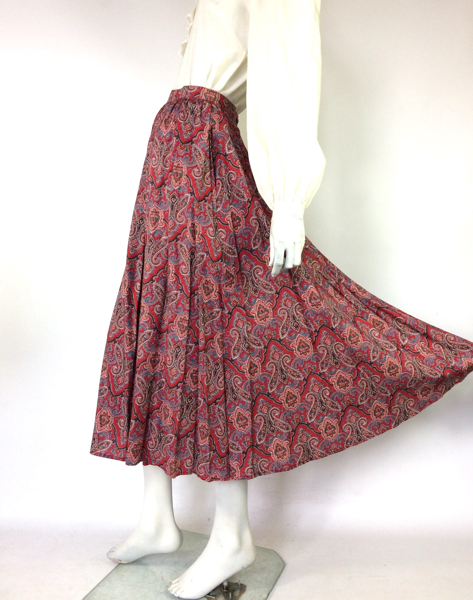 Liberty Vintage 1980s Paisley Wool Skirt / 40s / Costume - Etsy