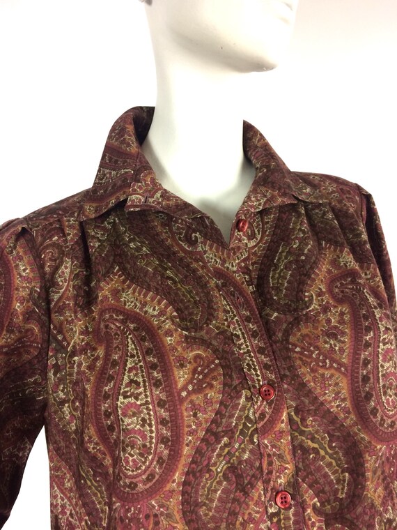 LIBERTY 1980s vintage utility paisley shirt dress… - image 8