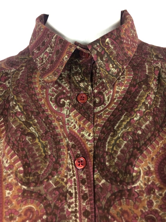 LIBERTY 1980s vintage utility paisley shirt dress… - image 3