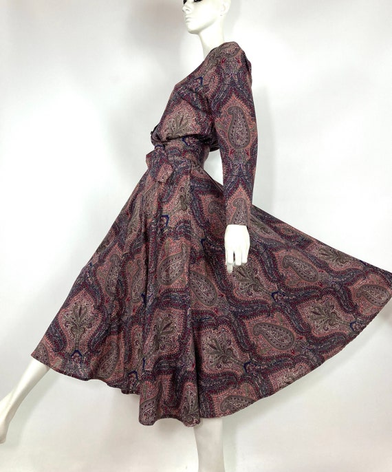 LIBERTY 80s vintage paisley wool dress / vintage … - image 10