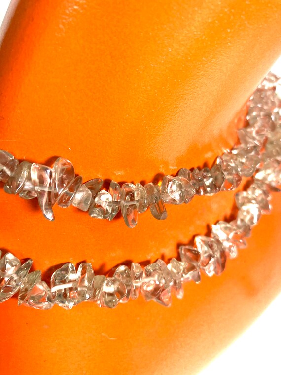 1950s vintage glass stones necklace / chain / 60s… - image 8