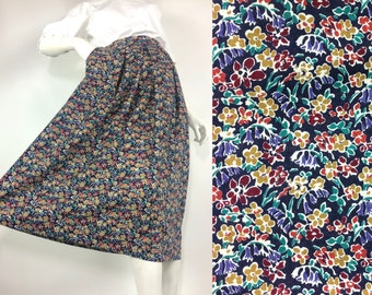 LIBERTY 80s vintage ditsy floral print wool skirt / 40s costume / Goodwood / 50s