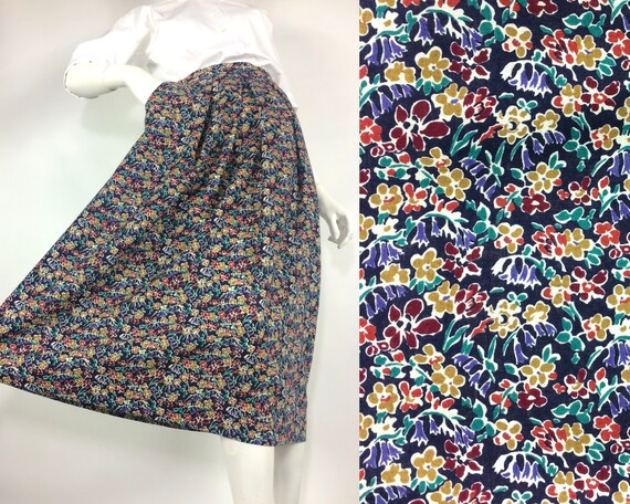 LIBERTY 80s vintage ditsy floral print wool skirt