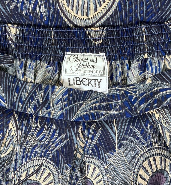 LIBERTY 1980s vintage peacock feather print wool … - image 10