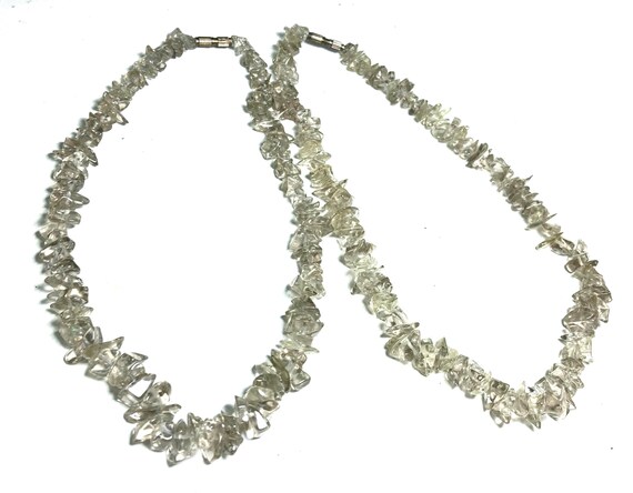1950s vintage glass stones necklace / chain / 60s… - image 9