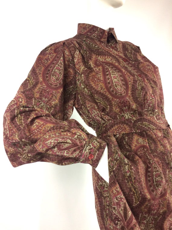 LIBERTY 1980s vintage utility paisley shirt dress… - image 4