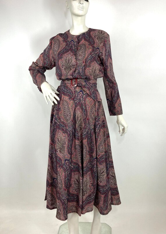 LIBERTY 80s vintage paisley wool dress / vintage … - image 6