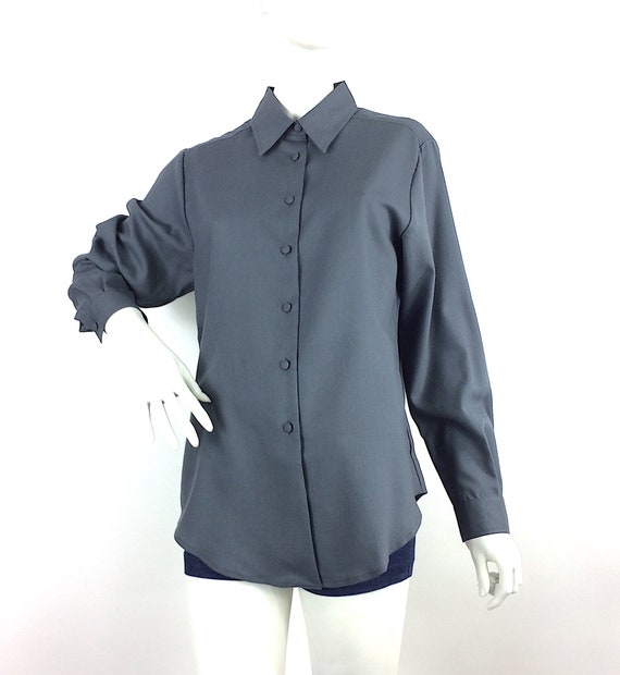 LIBERTY vintage 80s wool blouse / utility shirt /… - image 2