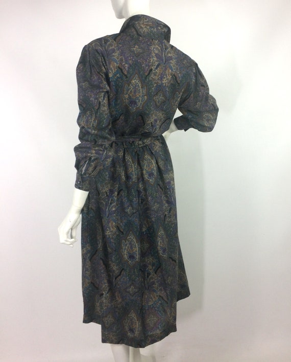 Liberty 80s vintage paisley shirt dress / 40s / 5… - image 9