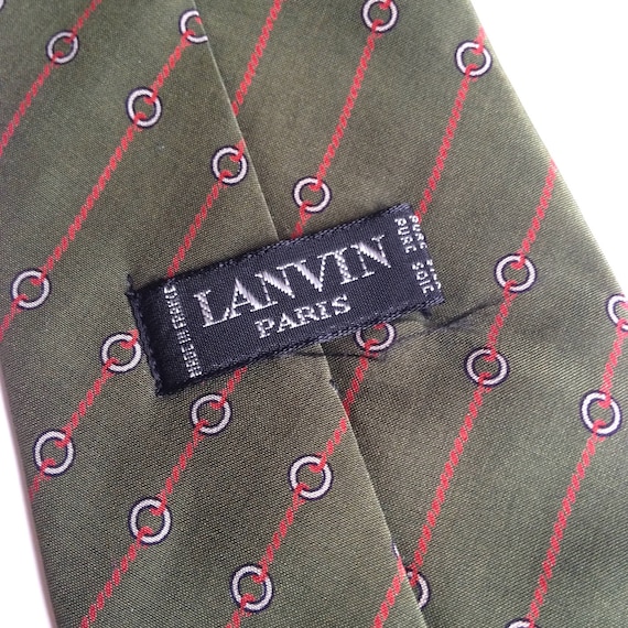 1970s Gents designer LANVIN Paris tie / 100% Silk… - image 1