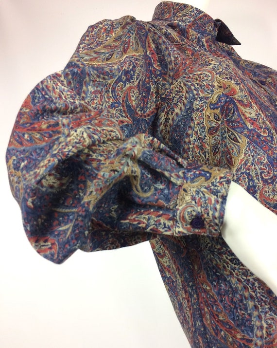 LIBERTY 1980s vintage paisley fine wool blouse /4… - image 3