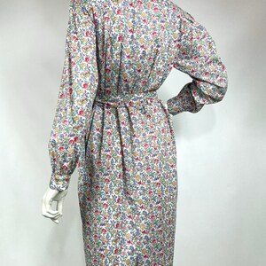 LIBERTY 80s vintage Mamie cotton shirt waister / tea dress / 40s 50s / utility / pockets / UK 10 image 10