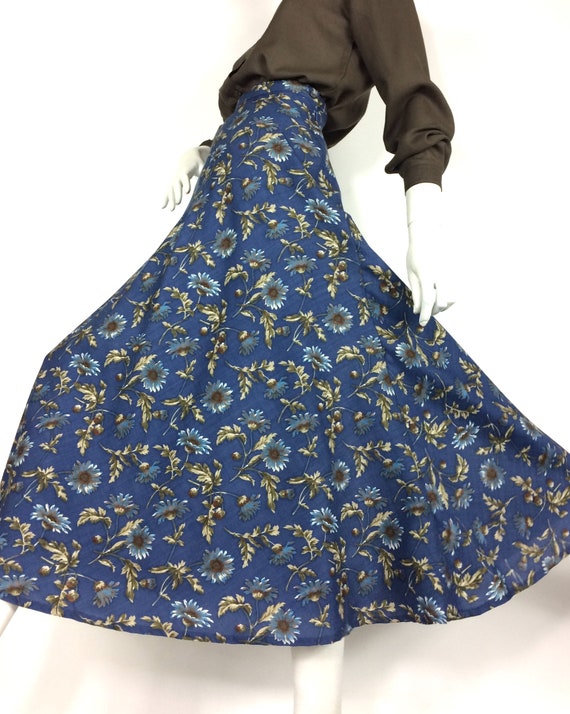 LIBERTY 80s vintage cornflower print wool skirt /… - image 3