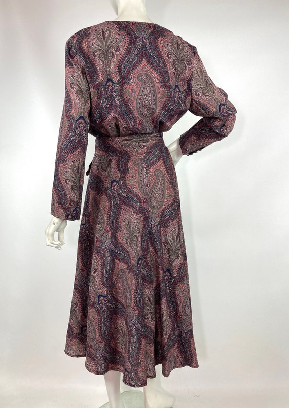 LIBERTY 80s vintage paisley wool dress / vintage … - image 8