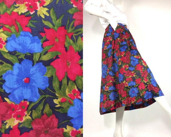 LIBERTY Falda de lana con estampado de flores vintage de los anos 80 Traje de los anos 40 Goodwood Gucci Anos 50 Etsy Espana
