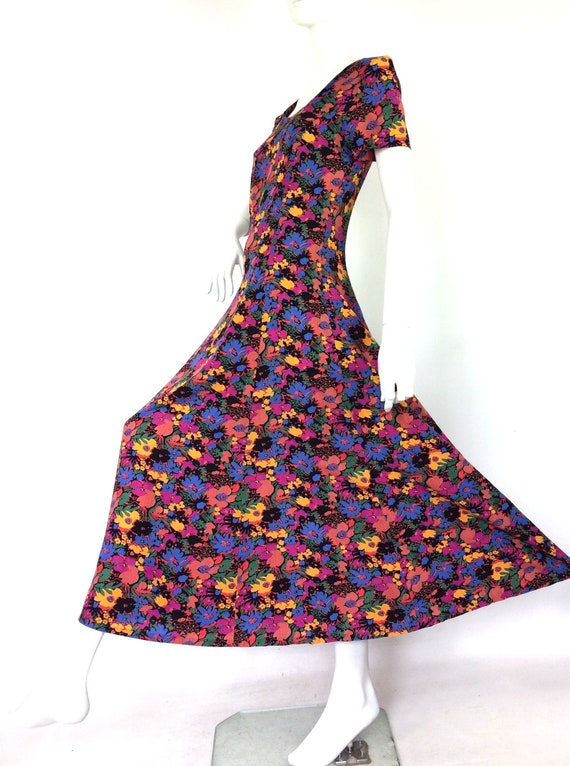 LIBERTY 80s vintage floral maxi / tea dress / Deco