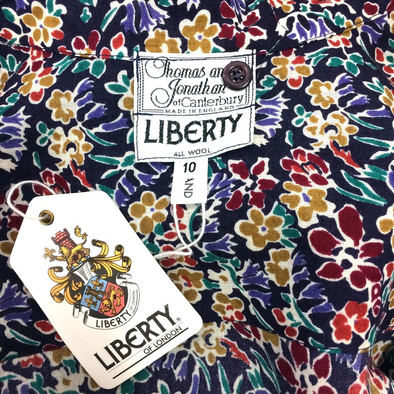 LIBERTY 80-tals ullskjortklänning / Vintage 40-talsstil / fickor / Kostym / Goodwood / Teklänning / olika storlekar! bild 10