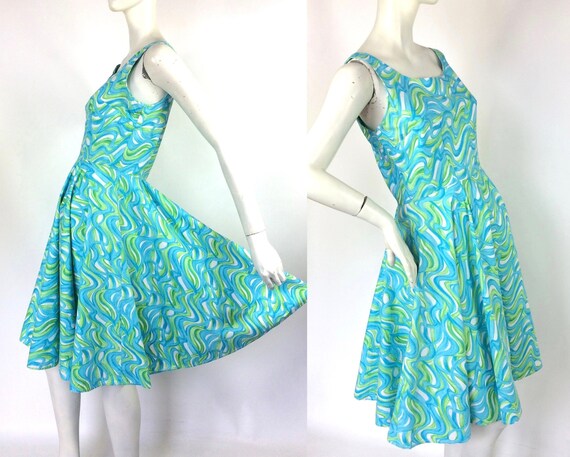 Vintage 1960s Horrockses cotton spring tea dress /