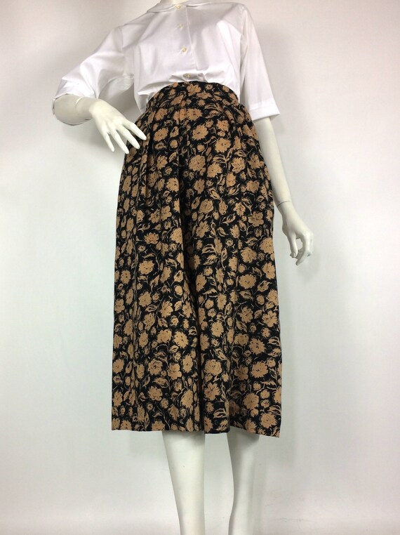 LIBERTY 80s vintage rose print wool skirt / Liber… - image 4