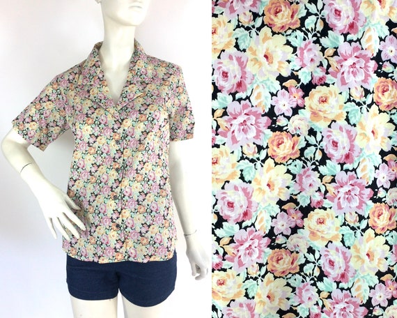 LIBERTY vintage 80s floral blouse / 40s / Costume 