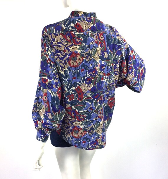 LIBERTY vintage 80s floral print silk blouse / ba… - image 9