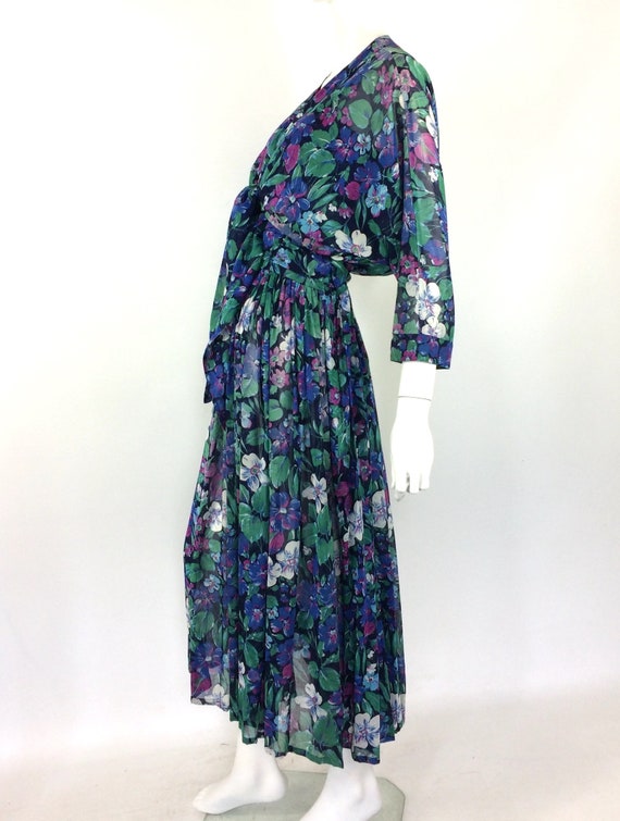 LIBERTY 80s vintage cotton gauze dress / jacket s… - image 2