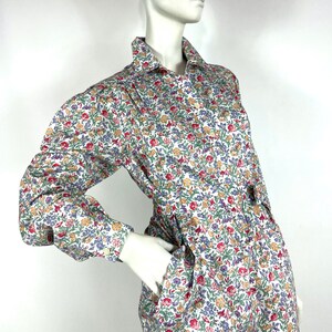 LIBERTY 80s vintage Mamie cotton shirt waister / tea dress / 40s 50s / utility / pockets / UK 10 image 2