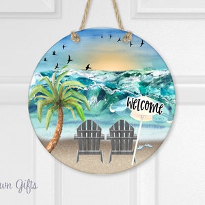 Beach Theme Door Hanger | Watching the Waves | Beach Decor | Summer Wreath
