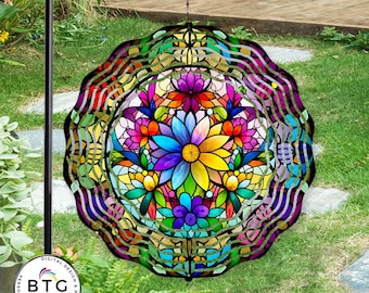 Flower Wind Spinner - Colorful Wind Spinner - Yard Decor - Gifts for