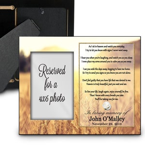 Memorial Sympathy Frame, Personalized Bereavement Plaque