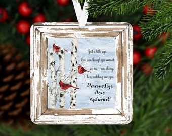 Personalized Cardinal Memorial Ornament - Christmas Grief