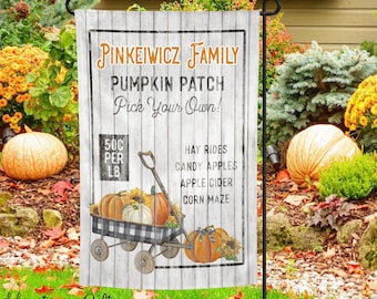 Fall - Pumpkin Patch - Family Flag - Free Shipping