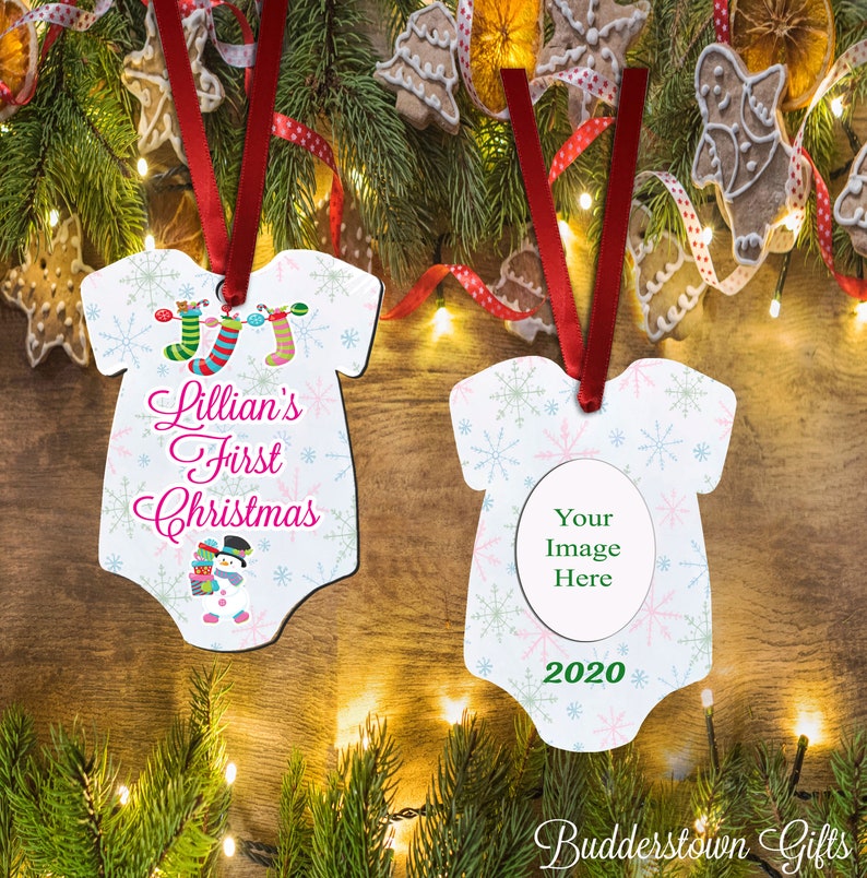 Personalized Christmas Ornament Baby's First Christmas, 2021, newborn, Personalized, Baby, 1st Christmas Ornament, image 1