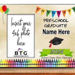 Personalized Preschool Graduate Frame: 4x6 Photo Gift