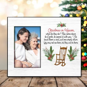 Christmas in Heaven Memorial Frame | Holiday Sympathy Gift | Remembering Loved Ones at Christmas