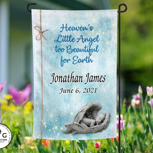 Memorial Baby Angel Garden Flag: Personalized Remembrance (12x18&quot;)