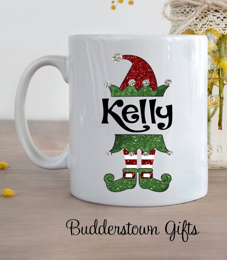 Christmas Elf Mugs Elf Mugs Elf Girl Boy Kids Christmas Cup Christmas Morning Surprise With glitter look