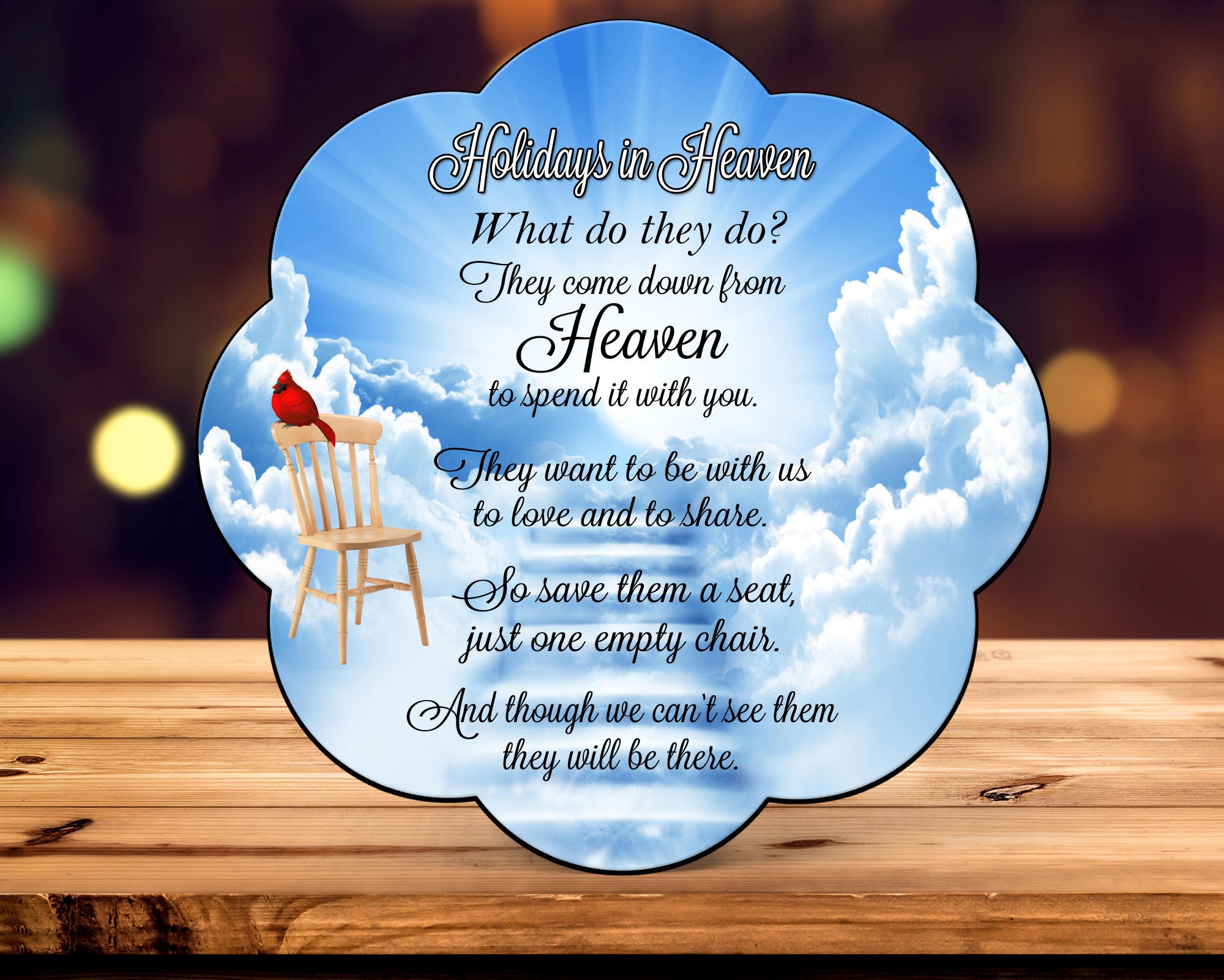 The Empty Chair Holidays in Heaven loss of a loved one | Etsy