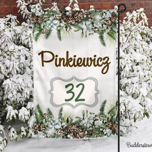 Winter Garden FlagWinter Pinecones 12x18 - Garden Flag - Single Sided - Free Shipping! - winter, pinecone garden flag