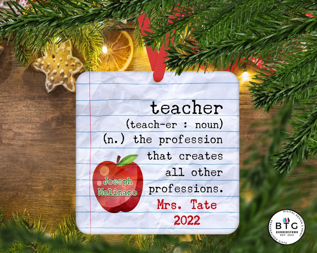 Personalized Teacher Christmas Ornament, Personalized Ornament for