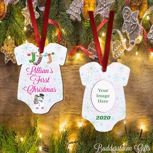 Personalized Christmas Ornament Baby's First Christmas, 2021, newborn, Personalized, Baby, 1st Christmas Ornament, image 2