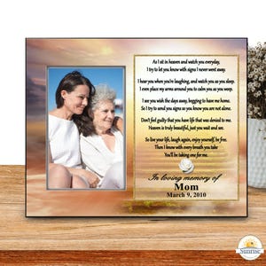 As I Sit in Heaven Memorial Photo Frame, Personalized Remembrance Gift