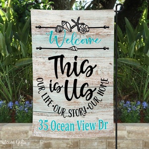 This Is Us - Beach Themed- Personalized - Garden Flag - Free Shipping - Beach Decor